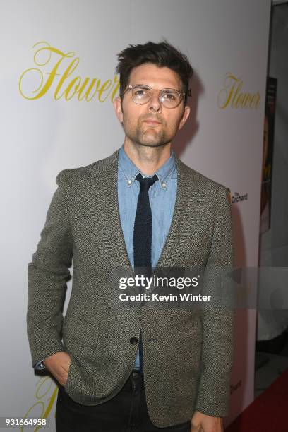 Adam Scott attends the premiere of The Orchard's "Flower" at ArcLight Cinemas on March 13, 2018 in Hollywood, California.