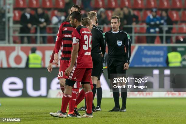 Marvin Job Matip of Ingolstadt looks dejected during the Second Bundesliga match between FC Ingolstadt 04 and VfL Bochum 1848 at Audi Sportpark on...