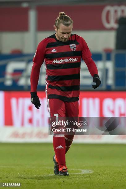 Patrick Ebert of Ingolstadt looks dejected during the Second Bundesliga match between FC Ingolstadt 04 and VfL Bochum 1848 at Audi Sportpark on March...