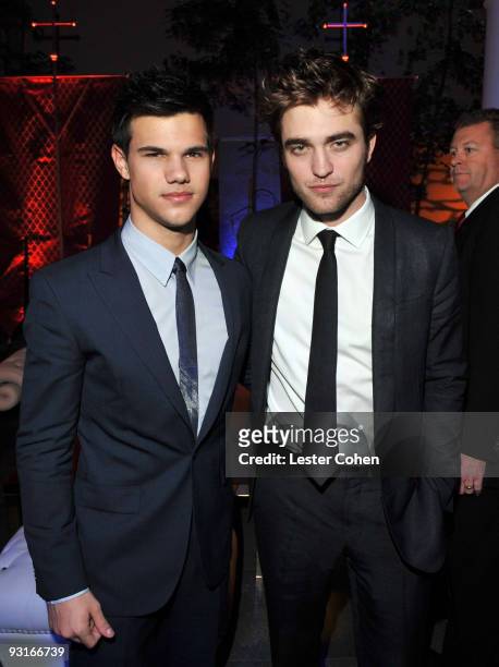 Taylor Lautner and Robert Pattinson arrive at the after party for the premiere of Summit Entertainment's "The Twilight Saga: New Moon" at the Hammer...