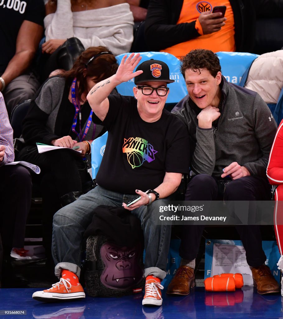 Celebrities Attend The New York Knicks Vs Dallas Mavericks Game