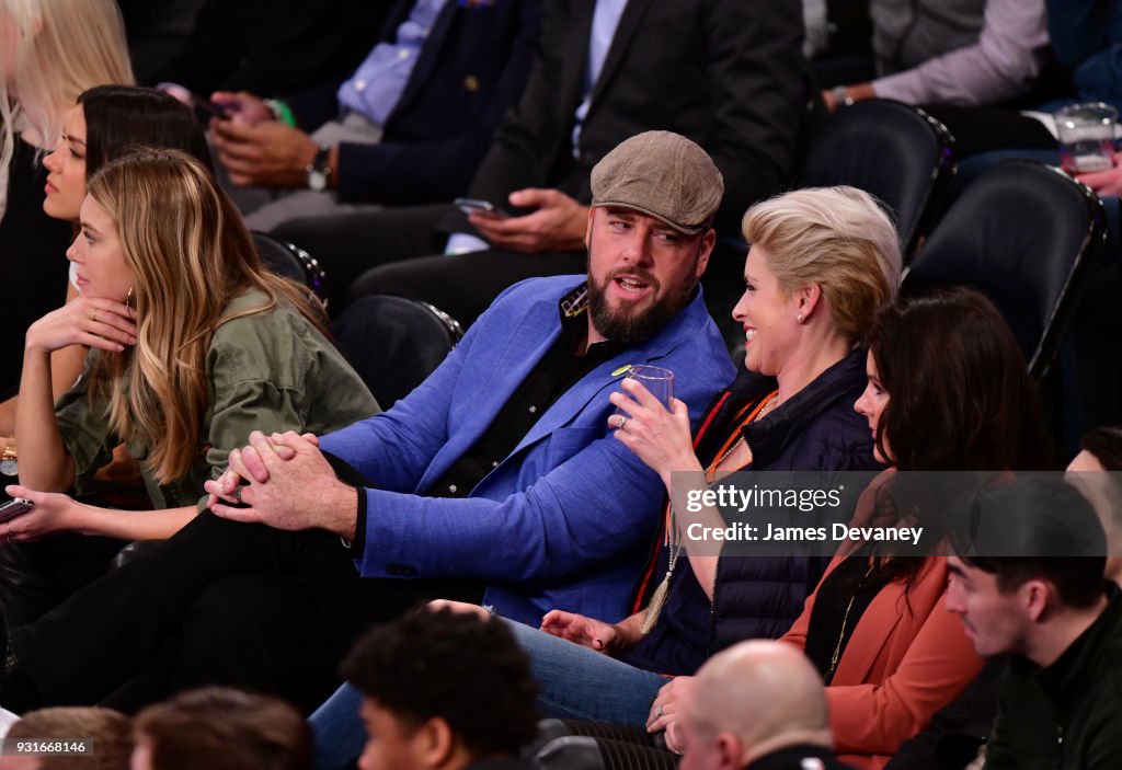 Celebrities Attend The New York Knicks Vs Dallas Mavericks Game