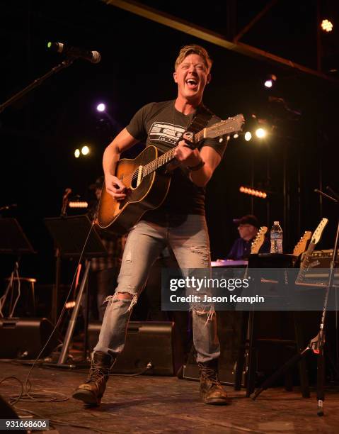 Singer Adam Sanders performs at Marathon Music Works on March 13, 2018 in Nashville, Tennessee.