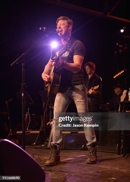 Singer Adam Sanders performs at Marathon Music Works on March 13, 2018 in Nashville, Tennessee.