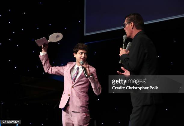 Joshua Rush speaks onstage during A Legacy Of Changing Lives presented by the Fulfillment Fund at The Ray Dolby Ballroom at Hollywood & Highland...