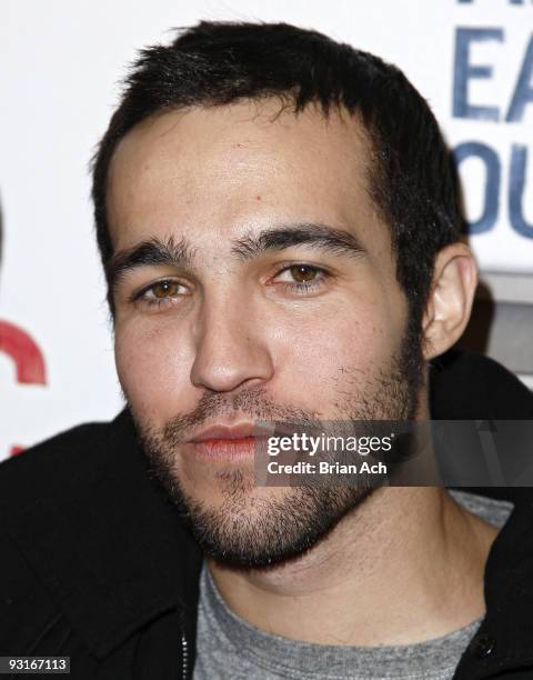 Musician and DJ Pete Wentz attends the grand opening celebration at American Eagle Outfitters, Times Square on November 17, 2009 in New York City.