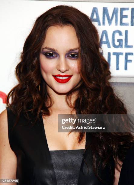 Actress Leighton Meester attends the grand opening celebration at American Eagle Outfitters, Times Square on November 17, 2009 in New York City.