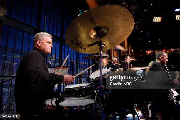 Episode 658 -- Pictured: Brendan Canty of Messthetics sits in with the 8G Band on March 12, 2018 --