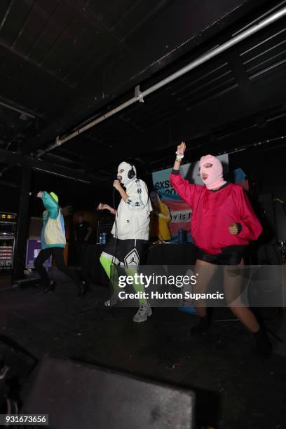 Pussy Riot performs onstage at the Music Opening Party during SXSW at The Main on March 13, 2018 in Austin, Texas.