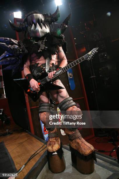 Mike Derks of Gwar performs on Fuel Tv's "The Daily Habit" on November 17, 2009 in Los Angeles, California.