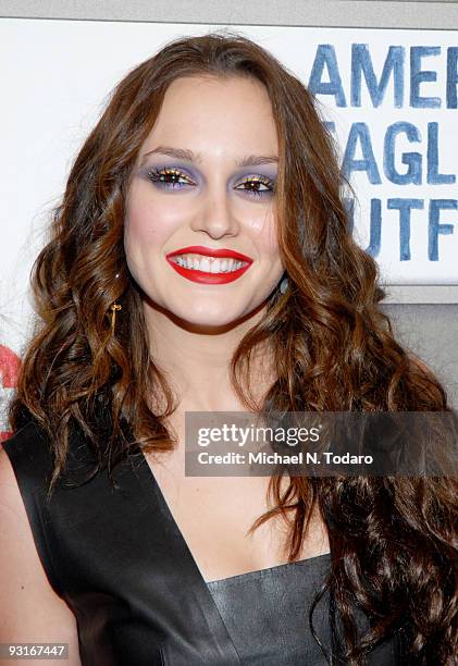 Leighton Meester attends the grand opening celebration of American Eagle Outfitters, Times Square on November 17, 2009 in New York City.