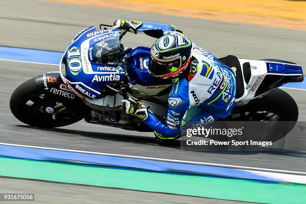 Reale Avintia Racing's rider Xavier Simeon of Belgium rides during the MotoGP Official Test at Chang International Circuit on 17 February 2018, in...