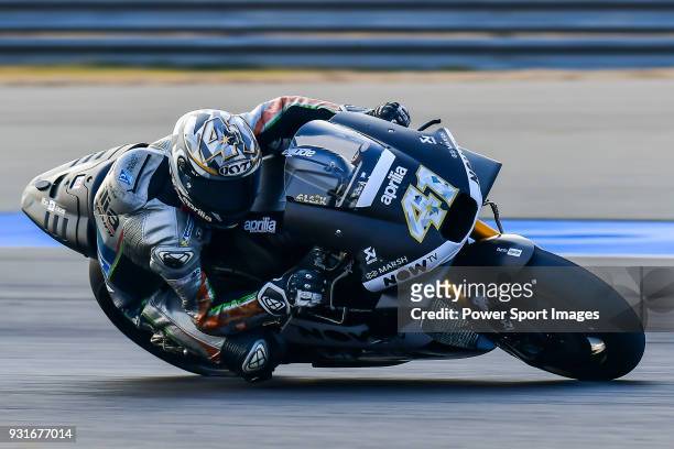 Aprilia Racing Team Gresini's rider Aleix Espargaro of Spain rides during the MotoGP Official Test at Chang International Circuit on 18 February...