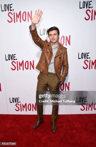 Actor Nick Robinson attends a special screening of 20th Century Fox's "Love, Simon" at Westfield Century City on March 13, 2018 in Los Angeles,...