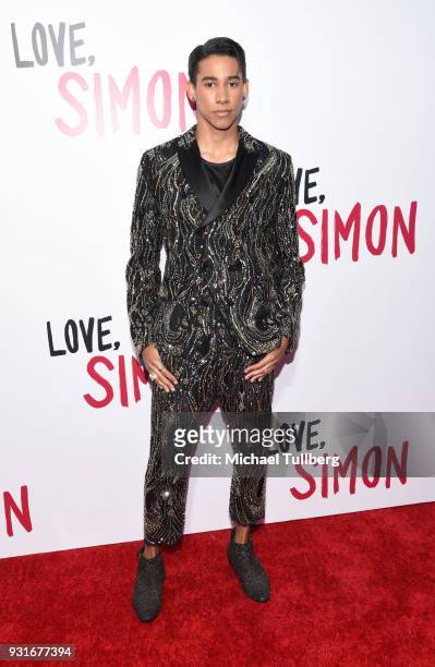 Keiynan Lonsdale attends a special screening of 20th Century Fox's "Love, Simon" at Westfield Century City on March 13, 2018 in Los Angeles,...