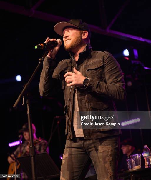 Singer Cole Swindell performs at Marathon Music Works on March 13, 2018 in Nashville, Tennessee.