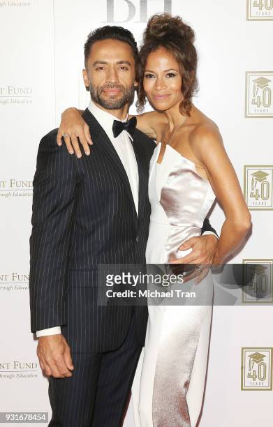 Kamar de los Reyes and Sherri Saum attend A Legacy of Changing Lives presented by The Fulfillment Fund held at The Ray Dolby Ballroom at Hollywood &...