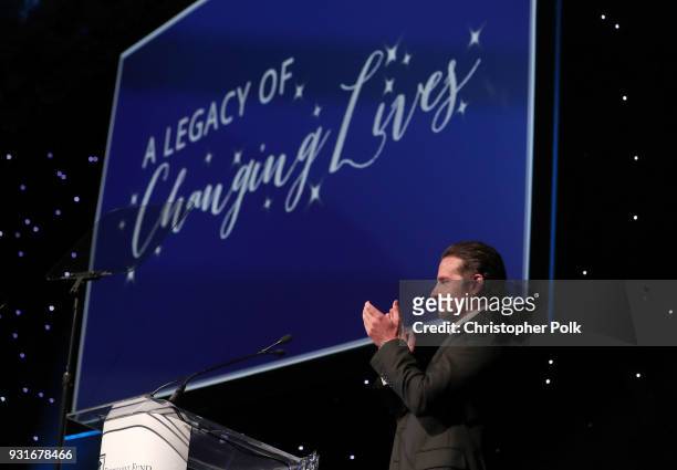 Bradley Cooper speaks onstage during A Legacy Of Changing Lives presented by the Fulfillment Fund at The Ray Dolby Ballroom at Hollywood & Highland...