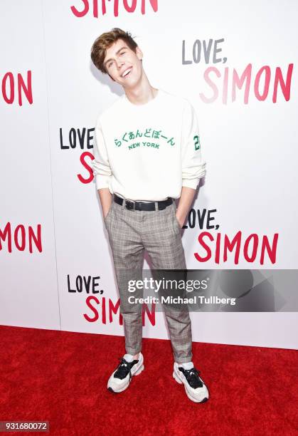 Aidan Alexander attends a special screening of 20th Century Fox's "Love, Simon" at Westfield Century City on March 13, 2018 in Los Angeles,...