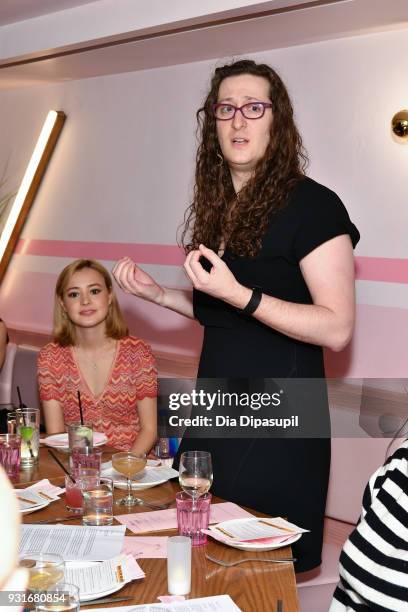 Eileen Kelly looks on as Mount Sinai Center for Transgender Medicine and Surgery program director Zil Goldstein speaks during the Trans Awareness...