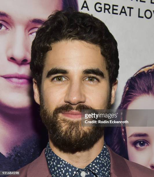Actor Darren Criss attends a special screening of 20th Century Fox's "Love, Simon" at Westfield Century City on March 13, 2018 in Los Angeles,...