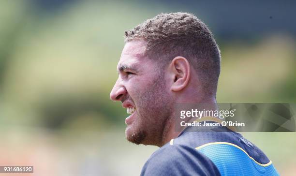 Brenko Lee during a Gold Coast Titans NRL training session at Parkwood on March 14, 2018 in Gold Coast, Australia.