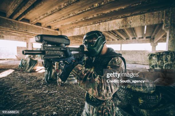 paintball player - hidden talent stock pictures, royalty-free photos & images