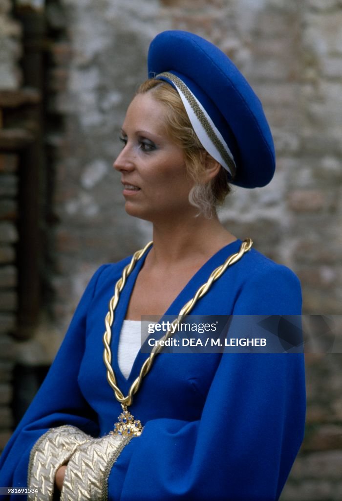 Woman wearing period costume, Palio di Asti