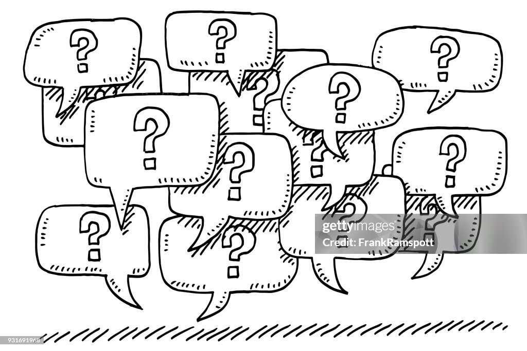 Question Mark Speech Bubbles Drawing