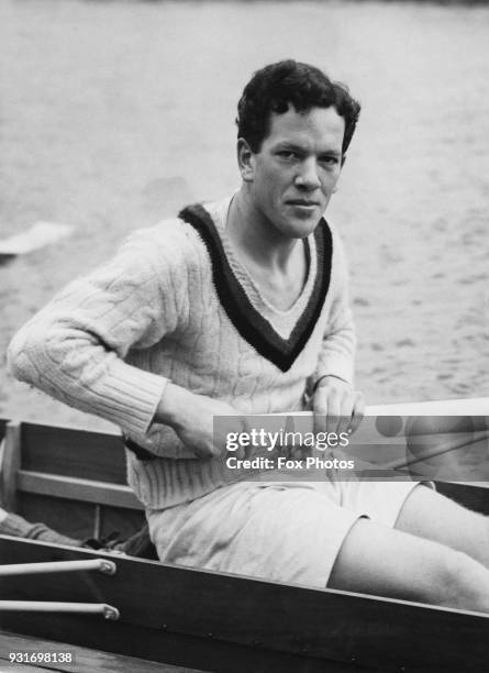British rower Alan Burrough of Jesus College, Cambridge, who is being considered for the Cambridge University boat race crew, February 1937.