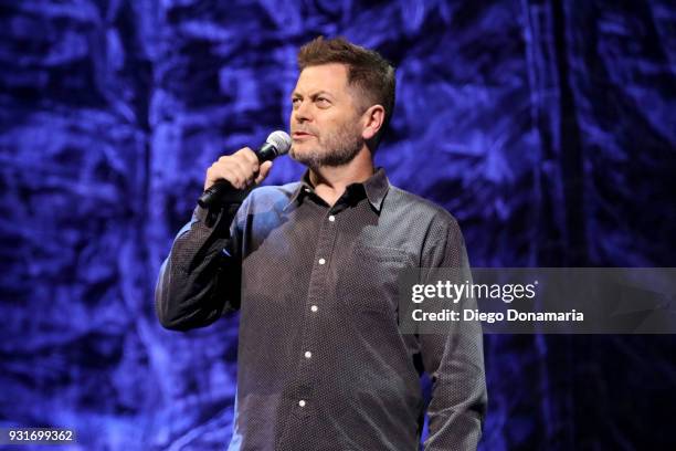 Nick Offerman speaks onstage at Ally Coalition during SXSW at ACL Moody on March 13, 2018 in Austin, Texas.