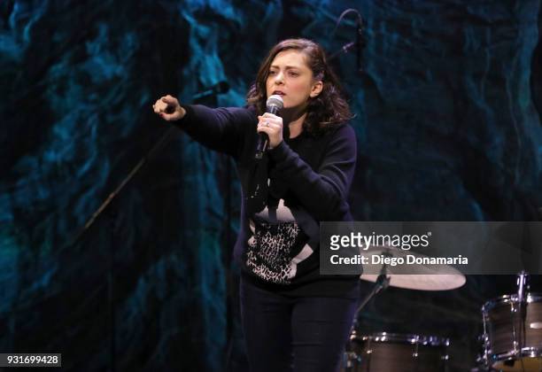 Rachel Bloom speaks onstage at Ally Coalition during SXSW at ACL Moody on March 13, 2018 in Austin, Texas.
