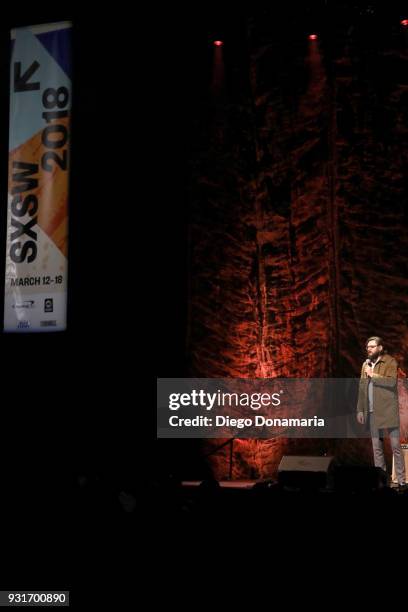 Nick Thune speaks onstage at Ally Coalition during SXSW at ACL Moody on March 13, 2018 in Austin, Texas.