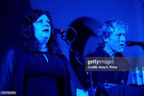 Mimi Parker and Alan Sparhawk of Low perform onstage at Showcase during SXSW at Austin Convention Center at St David's Historic Sanctuary on March...
