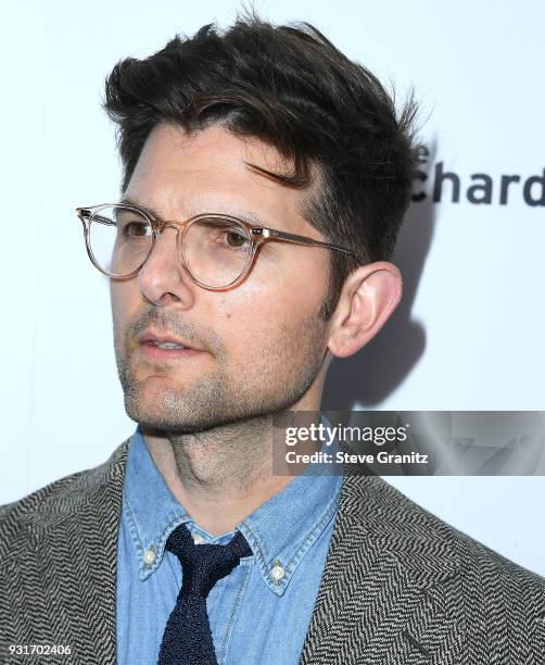 Adam Scott arrives at the Premiere Of The Orchard's "Flower" at ArcLight Cinemas on March 13, 2018 in Hollywood, California.