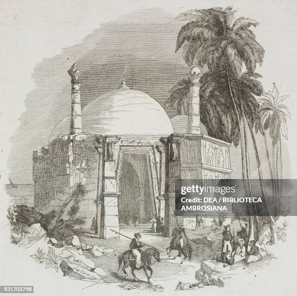 Somnath mosque, India, engraving from L'album, giornale letterario e di belle arti, July 15 Year 10.
