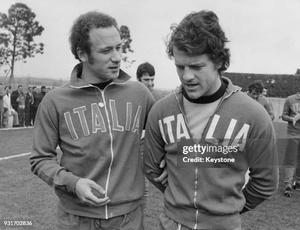 Italian footballers Francesco Rocca and Fabio Capello, circa 1975.