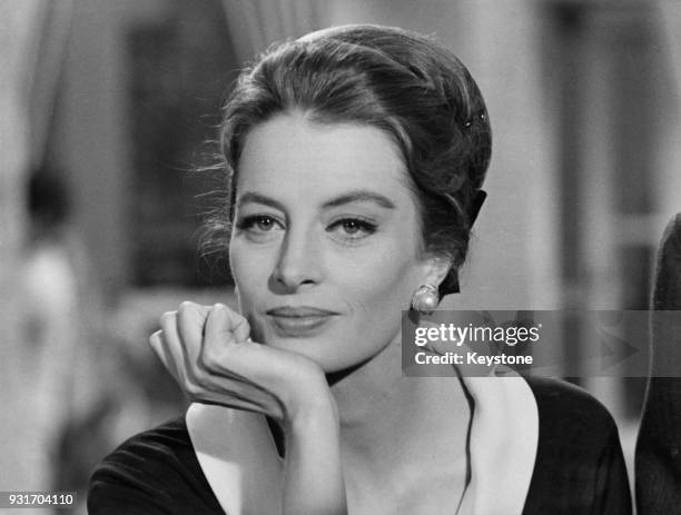 French actress Capucine on the set of the film 'The Pink Panther' at the Cinecitta Studios in Rome, Italy, 18th December 1962.