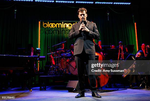 Singer Harry Connick, Jr performs at the 2009 holiday windows unveiling at Bloomingdale's on November 17, 2009 in New York City.