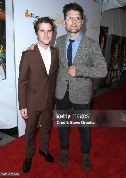 Max Winkler;Adam Scott arrives at the Premiere Of The Orchard's "Flower" at ArcLight Cinemas on March 13, 2018 in Hollywood, California.