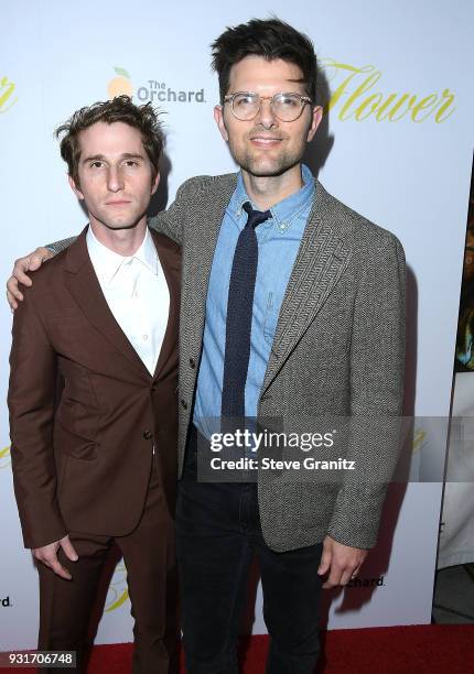 Max Winkler;Adam Scott arrives at the Premiere Of The Orchard's "Flower" at ArcLight Cinemas on March 13, 2018 in Hollywood, California.