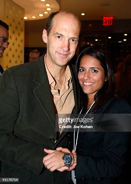 Actor Anthony Edwards and winner Catherine Gonzalez pose for a photo at the Texas Hold'em Tournament to Benefit SHOE4AFRICA presented by Tourbillon &...
