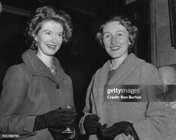 Leslie Bonham Carter , the wife of Mark Bonham Carter, winner of the Torrington by-election for the Liberal Party, attends a victory luncheon at the...