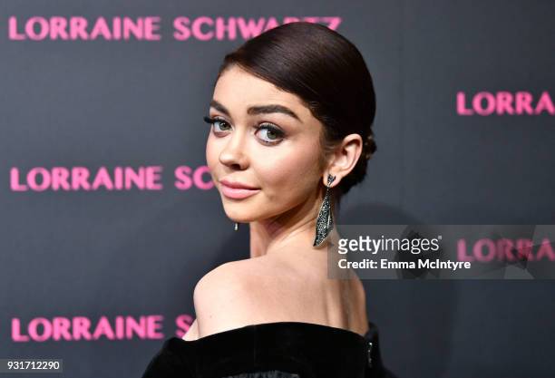 Sarah Hyland attends Lorraine Schwartz launches The Eye Bangle a new addition to her signature Against Evil Eye Collection at Delilah on March 13,...
