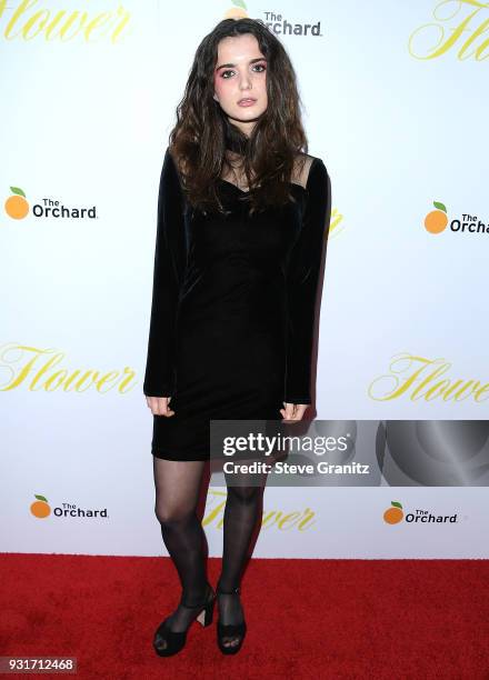 Dylan Gelula arrives at the Premiere Of The Orchard's "Flower" at ArcLight Cinemas on March 13, 2018 in Hollywood, California.