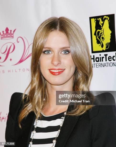 Nicky Hilton arrives to the launch party for Paris Hilton's new hair and beauty line held at the Thompson Hotel on November 17, 2009 in Beverly...