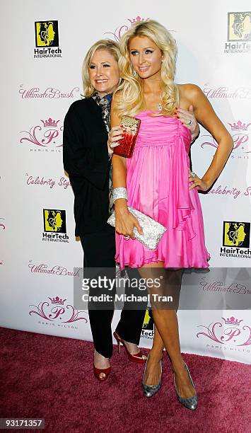 Kathy Hilton and Paris Hilton arrive to the launch party for Paris Hilton's new hair and beauty line held at the Thompson Hotel on November 17, 2009...
