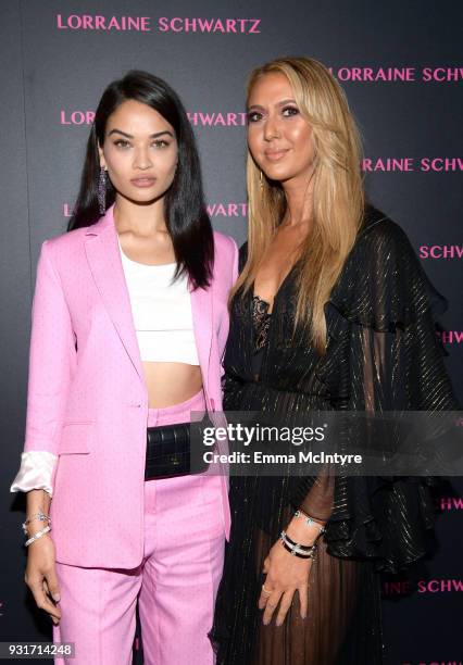 Shanina Shaik and Ofira Sandberg attend Lorraine Schwartz launches The Eye Bangle a new addition to her signature Against Evil Eye Collection at...