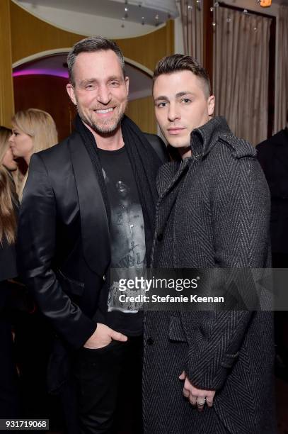 Jeff Leatham and Colton Haynes attend Lorraine Schwartz launches The Eye Bangle a new addition to her signature Against Evil Eye Collection at...