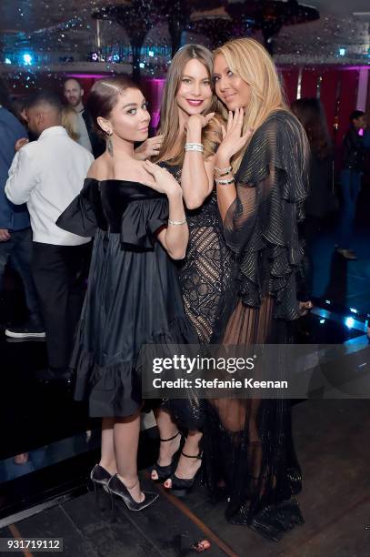 Sarah Hyland, Sofia Vergara and Ofira Sandberg attend Lorraine Schwartz launches The Eye Bangle a new addition to her signature Against Evil Eye...